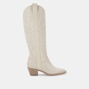 Dolce Vita SOLEI BOOTS WHITE EMBOSSED LEATHER